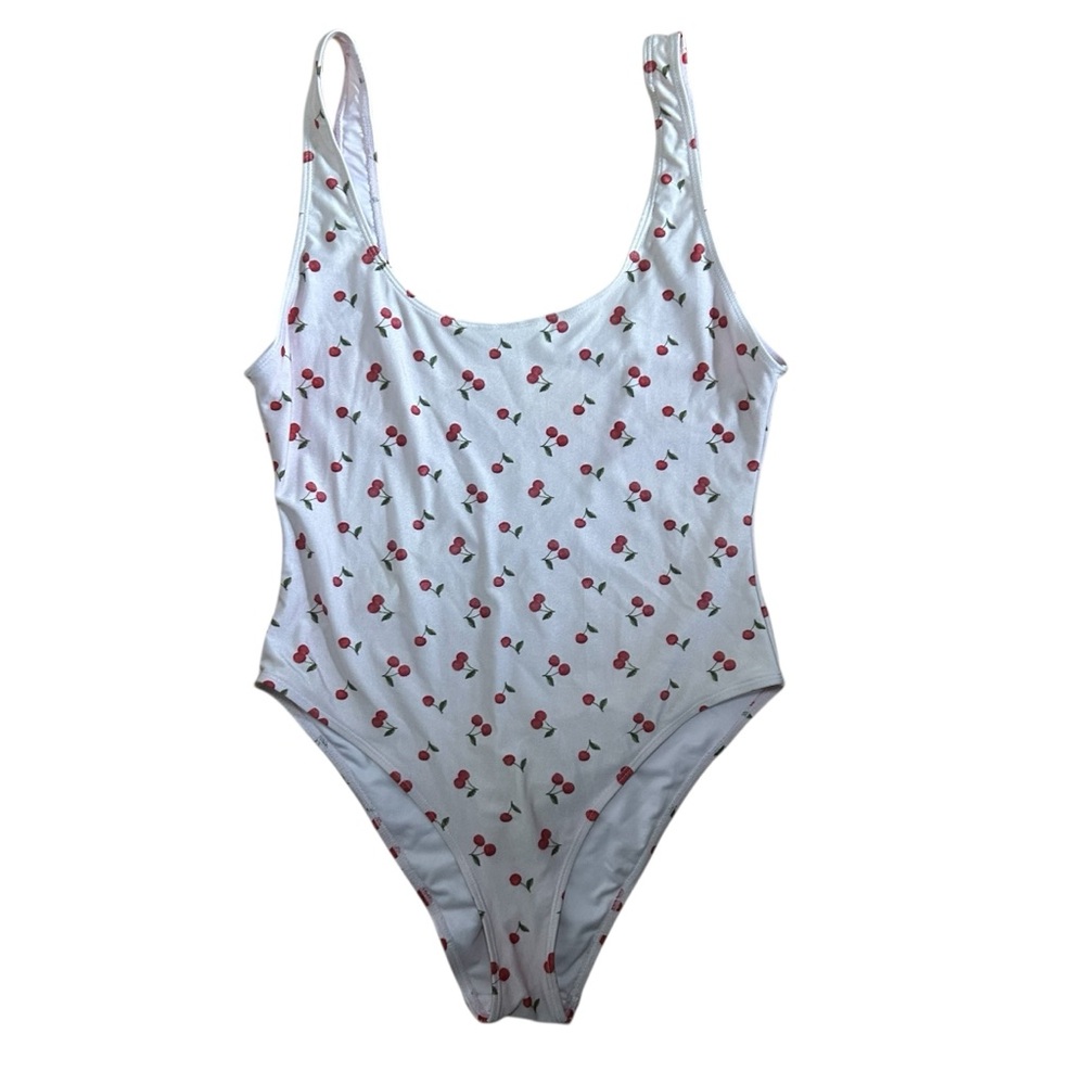 Light pink Swimsuit with Cherry Print
